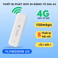 Cục Phát Wifi Di Động Bằng Sim 4G FLYMODEM-U3 tốc độ cao 150Mpbs USB Wifi không kén sim nhỏ gọn