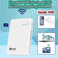 Cục phát Wifi di động từ sim 4G kết hợp sạc dự phòng TP10000, thiết bị phát wifi thông minh bỏ túi
