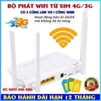 Cục phát wifi từ sim 4G, bộ phát wifi từ sim 4G 5G, cắm điện 24/24, Tặng kèm dây LAN bấm sẵn 2 đầu (SIÊU RẺ)