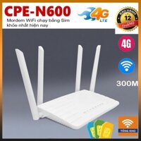 Cục phát wifi từ sim 4G, cục phát wifi 4G N600 tốc độ cao, dùng được tất cả các sim, 4 ăngten