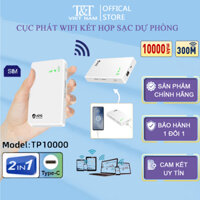 Cục phát wifi từ sim 4G kiêm pin sạc dự phòng 10000mAh TP10000, bộ phát wifi di động tốc độ cao 300Mbps Tất Cả Nhà Mạng