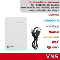 Cục Phát Wifi Từ Sim 4G TP10000 Kiêm Sạc Dự Phòng VNS Pin 10.000mAh (Phát WIfi Lên Đến 30h Liên Tục)