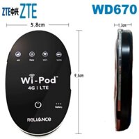 Cục phát wifi Wi-pod 4G LTE WD670 chính hãng ZTE Pin trâu đa mạng- TỐC ĐỘ CỰC KHỦNG