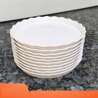 (CỰC RẺ) Bộ 10 đĩa lót chậu hoa màu trắng đường kính 15cm