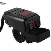 Cục Sạc Điện Thoại Nhanh Cổng usb Kép 30w pd type c Và18W qc 3.0 Cho Xe Máy shopsbc2771