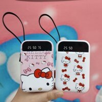 Cục Sạc Dự Phòng 2,0000mAh Mini Hình Hello Kitty Đáng Yêu Có Dây Đeo Tiện Dụng Cho Apple Android Huawei