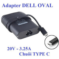 Cục sạc Laptop Dell . Adapter Apower for DELL 20V-3.25A 65W OVAL Đầu TYPE-C (Kèm dây nguồn, Box)