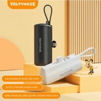 Cục Sạc Nhanh mini voltvogue 5000mah Cho iphone / android type-c / 𝐩𝐢𝐧 𝟓𝟎𝟎𝟎𝐦𝐚𝐡 𝐬𝐚̣𝐜 𝐧𝐡𝐚𝐧𝐡 𝟐𝟎𝐰