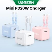 Cục sạc nhanh UGREEN mini 20W PD USB type-C thích hợp iPhone 13 13 Mini 13 Pro 13ProMax 12ProMax SE 11 Pixel Galaxy S