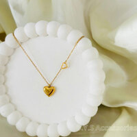 [CỰC XINH YÊU] Dây chuyền trái tim đôi mạ vàng, chất liệu Stainless Steel (không hoen gỉ)