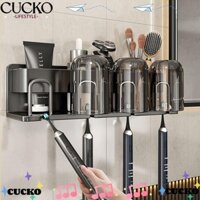 Cucko Giá đỡ bàn chải đánh răng bằng thép không gỉ Không đục lỗ Phụ kiện phòng tắm treo tường Nhà tổ chức phòng tắm