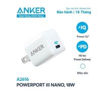 Củ/cốc sạc SIÊU mini Anker PowerPort III Nano 18W