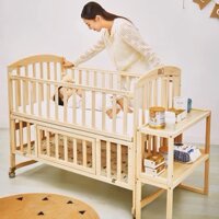 Cũi cho bé, Nôi cũi gỗ cho bé đa năng Luxury Home, nôi cũi đa năng 5 chế độ tiện lợi cho mẹ và bé