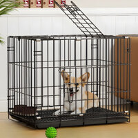Cũi chó cho chó nhỏ, có thể gập lại trong nhà với bồn cầu cho chó Teddy, Bichon, chó vừa, Corgi, Border Collie, chuồng chó chuyên dụng cho thú cưng