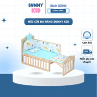 Cũi đa năng Sunny Kid, nôi cũi gỗ cho bé 6 chế độ tiện lợi sử dụng từ 0 đến 12 tuổi - KL01