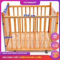 Cũi em bé CAO CẤP - Cũi trẻ em bằng gỗ an toàn có chiều cao vượt trội đến 78cm (62x102x78)