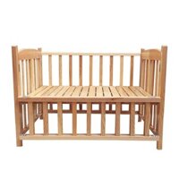 Cũi gỗ cho bé, cũi đa năng 2 tầng- màu gỗ tự nhiên
