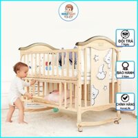 Cũi gỗ cho bé kéo dài thành giường 1m6 ,ghép cạnh bố mẹ kích thước 1m2 đa năng tiện lợi cho bé