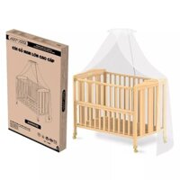 Cũi gỗ nan lớn cao cấp Autoru AUWDC02 kèm mùng ( không gồm quây, nệm, gối )