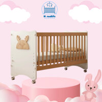 Cũi gỗ thông cao cấp đa năng HONALIFE,Cũi Có 6 mức điều chỉnh độ cao ghép chung giường bố mẹ,Cũi chơi cho bé