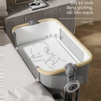 Cũi Hợp Kim Nhôm Ghép Nối Giường Lớn Đa Chức Năng Có Thể Di Chuyển Gấp Cho Trẻ Sơ Sinh Giường Trẻ Em