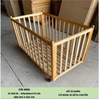Cũi ngủ cho bé nâng hạ 2 nấc,Nôi cũi gỗ cho bé chất liệu gỗ kích thước 98 x 56cm