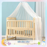 Cũi nôi gỗ trẻ em 2 tầng đa năng GENMAMA , nôi cũi cho bé thông minh 6 chế độ (bảo hành 24 tháng) có bánh xe Hot