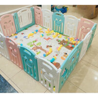 Cũi quây nhựa gấp gọn cho bé - Quây cũi nhựa đa năng dễ dàng ghép nối | Tặng quà từ bộ 12+2