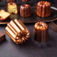 Culi 4 Khuôn Cannele, Khuôn Bánh Canele Mini Chống Dính, Máy Nướng Phong Cách Pháp Hợp Kim Nhôm Cupcake Khuôn Bánh