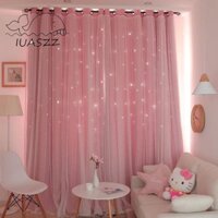 Culi Stars Rèm, Rèm che mờ vải tuyn lãng mạn hai lớp, Phong cách hiện đại đầy màu sắc rỗng ra sao Windows Drapes Công chúa bé gái
