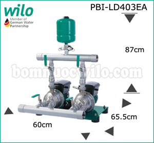 Cụm 2 bơm tăng áp tích hợp biến tần Wilo PBI-LD 403EA (PBI-LD403EA) - 1.1kW