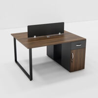 Cụm Bàn Nhân Viên 2 Người Chân Sắt Có Hộc Tủ Khóa bàn CBNVY12-1412