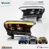 Cụm đèn pha Bi Led 4 Beam phong cách Porsche cho Ford Ranger, Everest & Raptor (2015+)