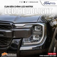 Cụm đèn pha Full LED 2 Projector phong cách MATRIX cho Ford Ranger 2023