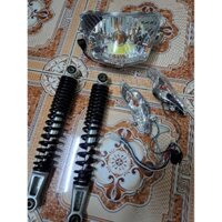 cụm đèn trước và phuộc sau xe Wave