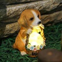 Cún Con Làm Vườn Tượng Năng Lượng Mặt Trời Đèn Ngủ Ngoài Trời Các Bức Tượng Nhỏ Trang Trí Mô Hình Mini Nhựa Đồ Trang Trí Thủ Công Thu Nhỏ Phong Cảnh Hiển Thị Trang Trí Sân Vườn