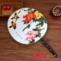 Cung Điện Nữ Quạt Nhóm Quạt Ưu Đãi Đặc Biệt Quạt Nữ Khiêu Vũ Cung Điện Tròn Quạt Vải Quạt Lụa Trung Quốc Quạt Lụa