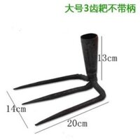 Cuốc cán gỗ, cào răng rèn lớn, đào đất, xới đất, cấy và bón phân, cào sắt dụng cụ làm vườn