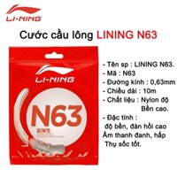 Cước cầu lông LINING N63 chính hãng, đường kính 0,63mm, chiều dài 10m