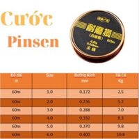 Cước câu Pinsen 60m Cao cấp- cước chống xoắn, tải cá cao