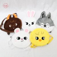 Cuộc diễu hành Dễ Thương Sang Trọng Động Vật Kpop Ba Lô Sói Thỏ Heo Con Thỏ Hoạt Hình Mini Ba Lô Gà Cáo Trang Trí Quạt Quà Tặng Túi Tote Thời Trang VN