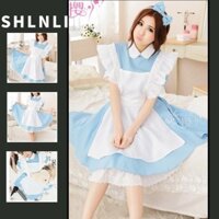 Cuộc Phiêu Lưu Của Alice Ở Xứ Sở Thần Tiên Dễ Thương Gothic Đầm Xanh Cosplay Người Giúp Việc Trang Phục Giáng Sinh