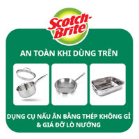 Cước rửa chén siêu sạch có mút Scotch Brite 3M 115x70mm hình sóng đa năng, bền hơn sạch hơn - Combo 2 gói XANH