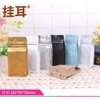 Cuộc Sống Gia Đình 1 / 4 Pound Bao Bì Cà Phê Đậu Túi Van 10 Hình Bát Giác Cói Màu Nhôm Túi Giấy Tùy Chỉnh Túi Bao Bì Cà Phê