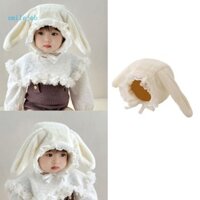 [Cười *] Mũ lưỡi trai có viền ren Mũ trùm đầu tai thỏ cho bé gái Mũ lưỡi trai sang trọng mềm mại