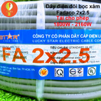 Cuộn 100 Mét dây điện 2 lõi 2x2.5 tròn xám, lõi đồng, 2 vỏ bọc Fadaco