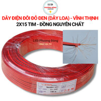 Cuộn 100m Dây điện đôi đỏ đen (Dây loa) 2x15 tim Lõi đồng 100% Chuyên dùng cho Dây Loa hàn mạch điện tử