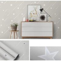 Cuộn 10m giấy dán tường sao băng xám keo sẵn khổ 45cm