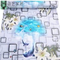 Cuộn 10met giấy dán tường cá Heo Xanh (khổ 10met x 0.45met)