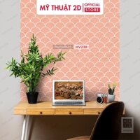 Cuộn 2 mét dài Decal gạch bông màu Vintage hoa văn vảy cá dán bếp dán tường, nhà tắm_kt 200x60cm